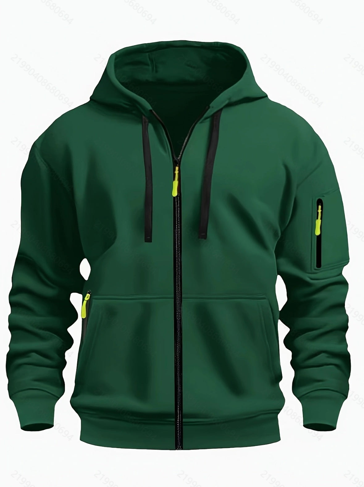 Men's Casual Sports Zipper Hooded Sweatshirt Jacket