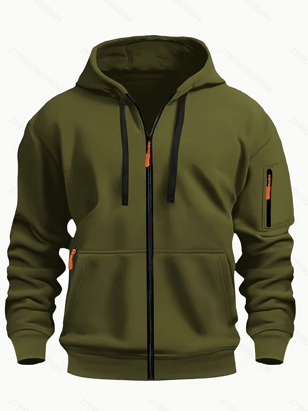 Men's Casual Sports Zipper Hooded Sweatshirt Jacket