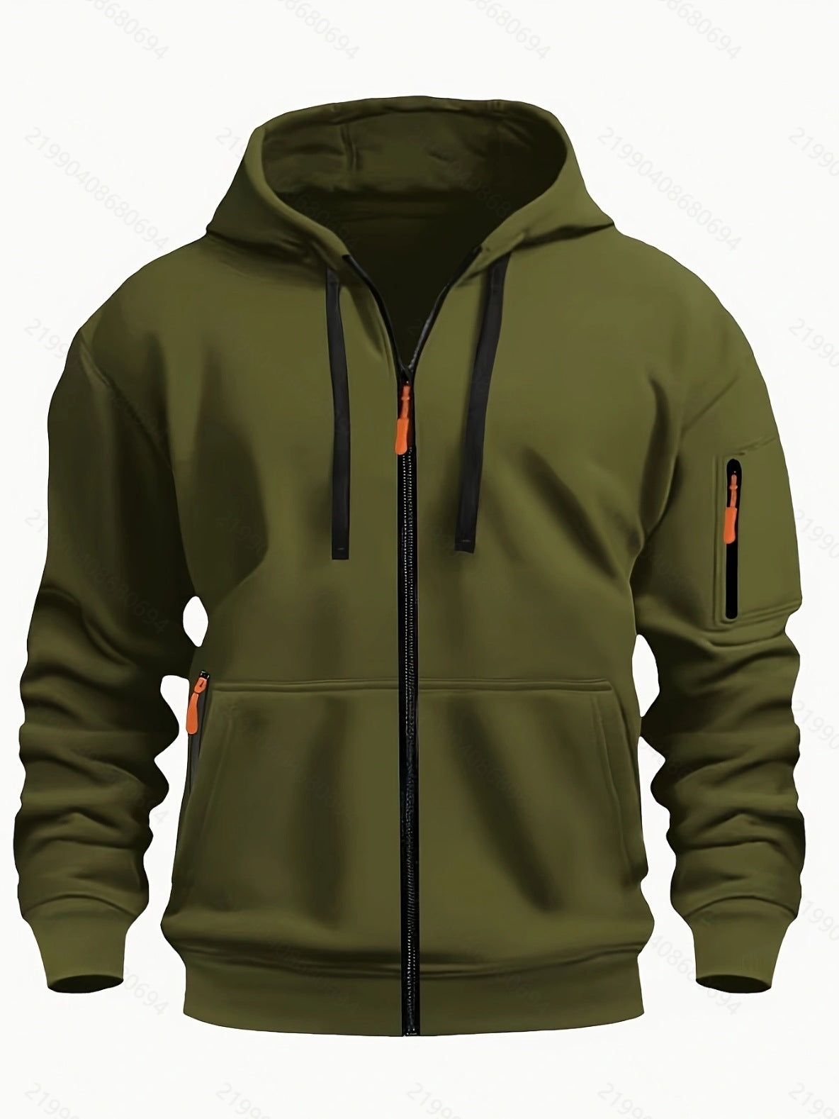Men's Casual Sports Zipper Hooded Sweatshirt Jacket