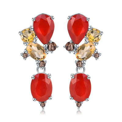 Banquet With High-grade S925 Silver Natural Topaz Earrings Earrings
