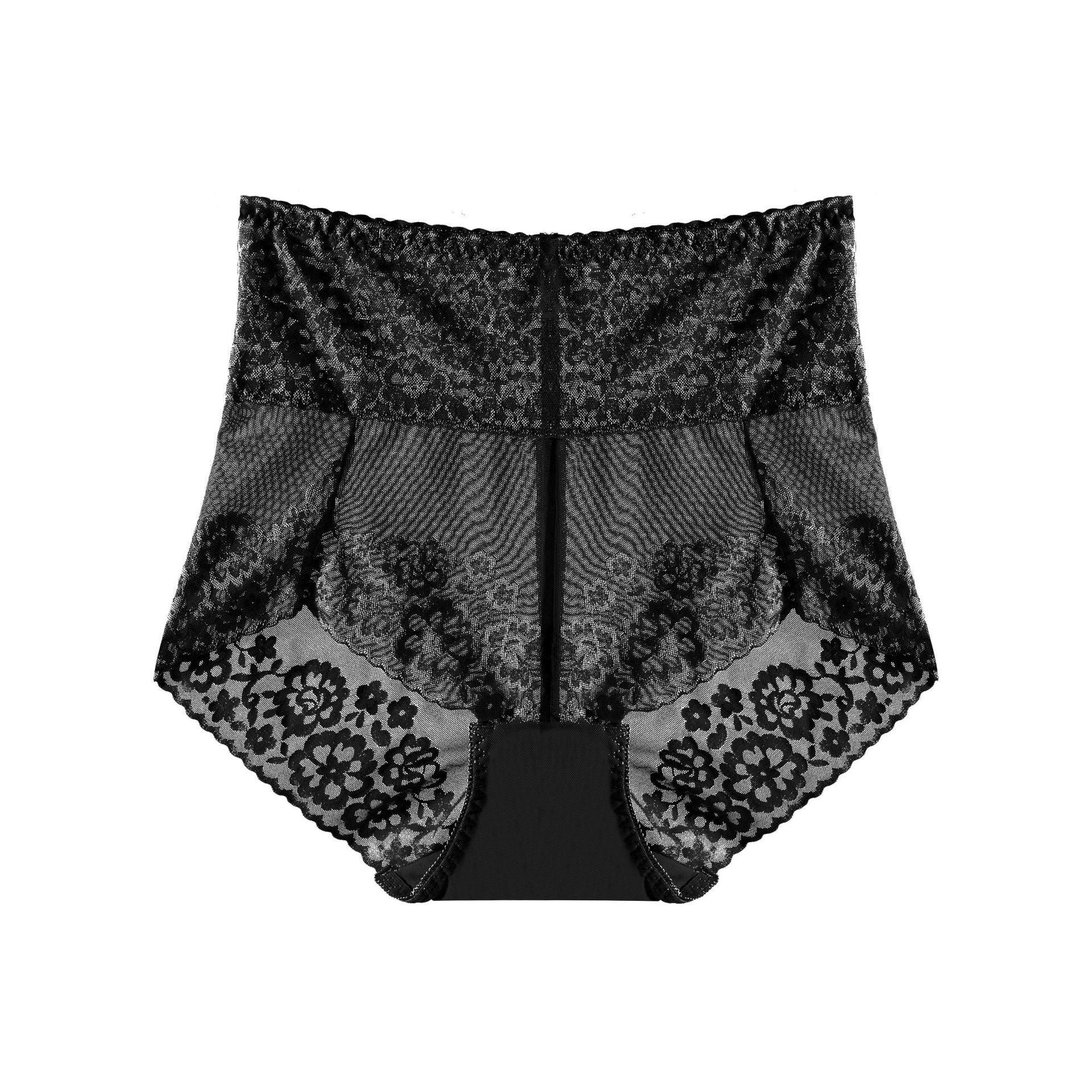 Women's Plus Size High Waist Belly Contracting Lace Underwear