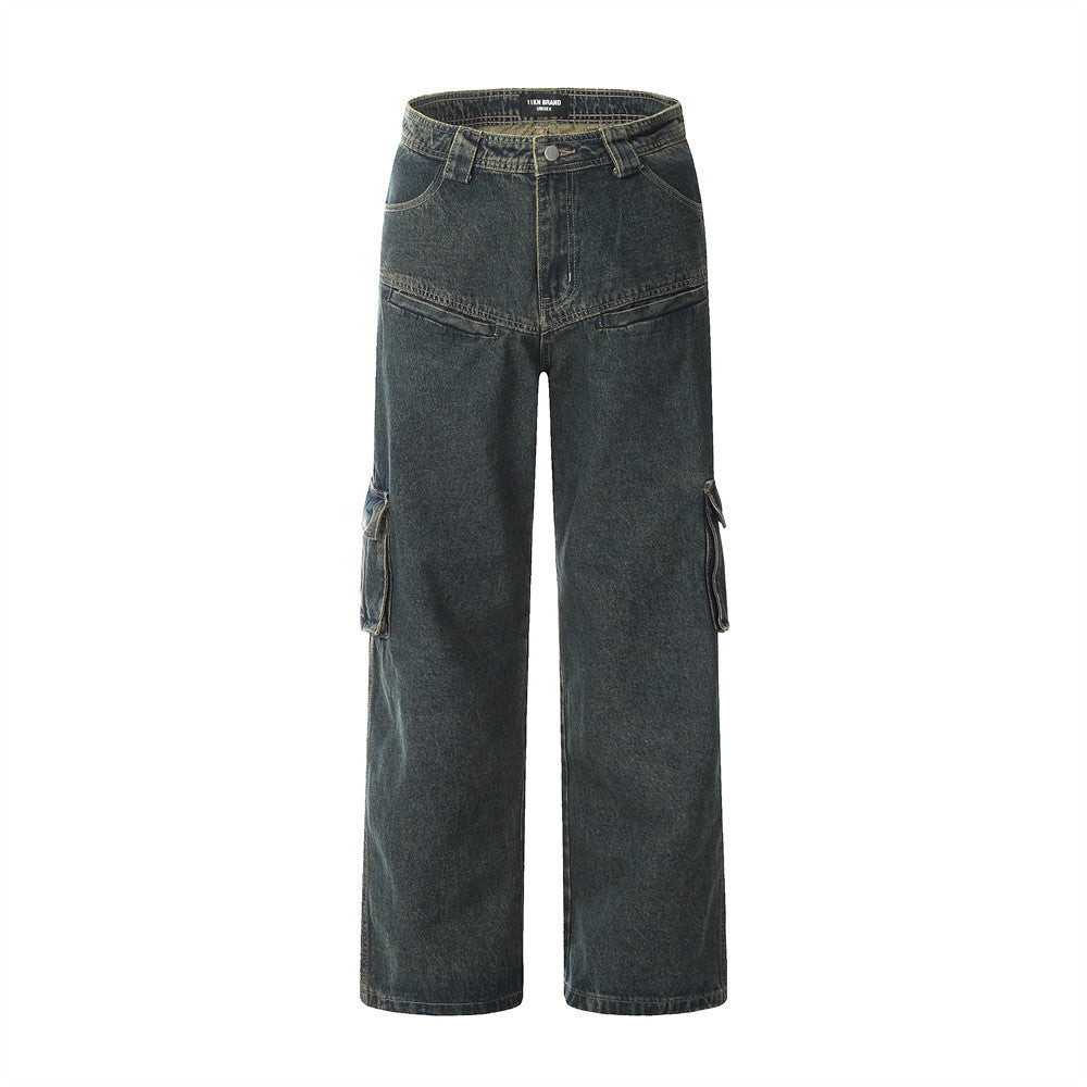 Fashion Washed Denim Overalls Men