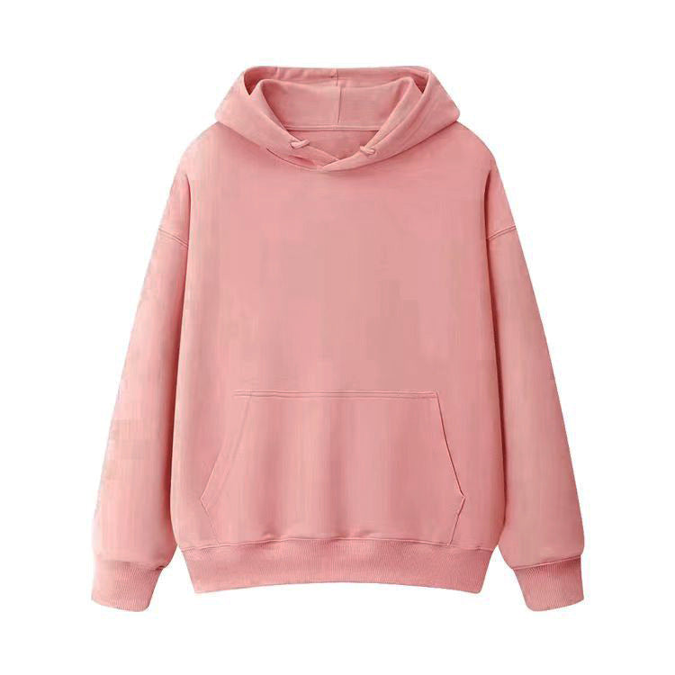 Combed Cotton Terry Hooded Sweater Solid Color Casual Men And Women Couple Style