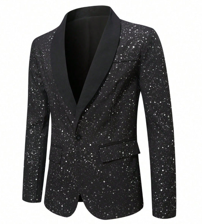 Men's Casual Shiny Banquet Wedding Party Blazer