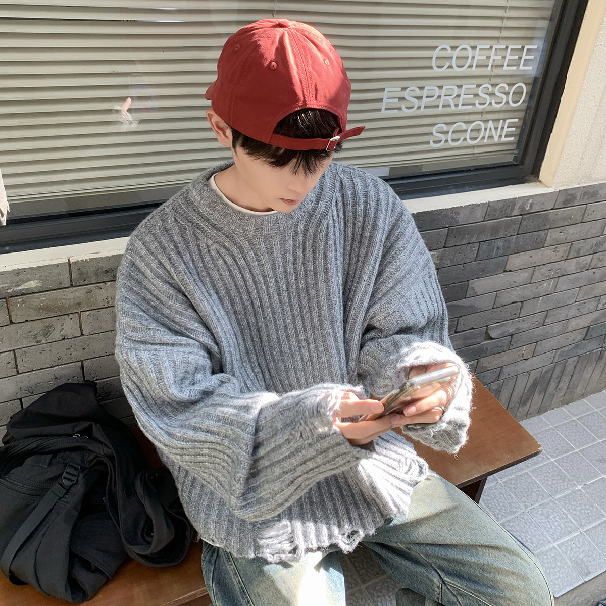 New Retro Worn Long-sleeved Pullover Sweater For Men And Women