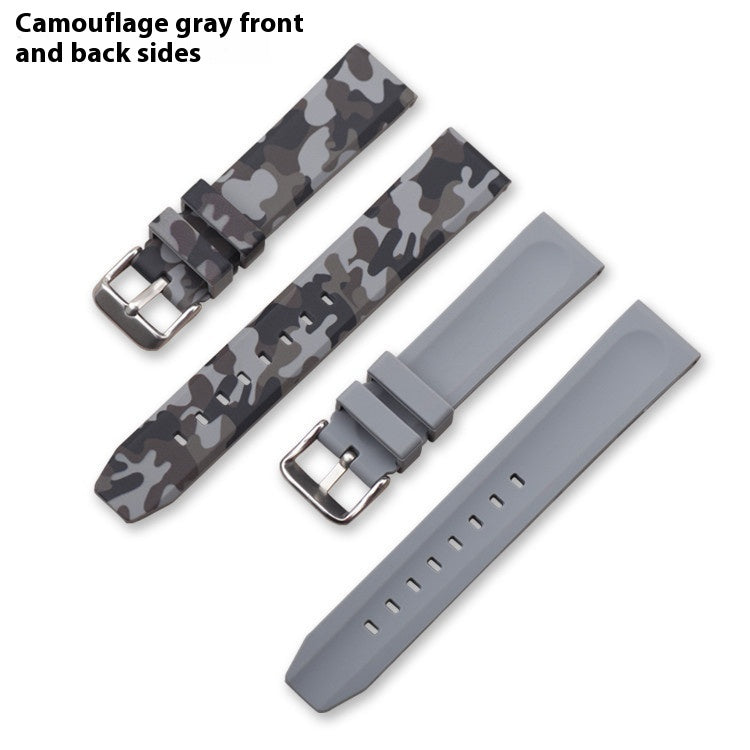Camouflage Silicone Strap Flat Head Universal Accessories