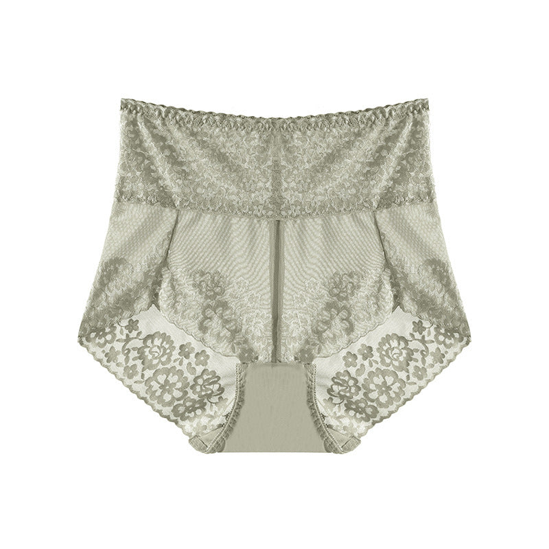 Women's Plus Size High Waist Belly Contracting Lace Underwear