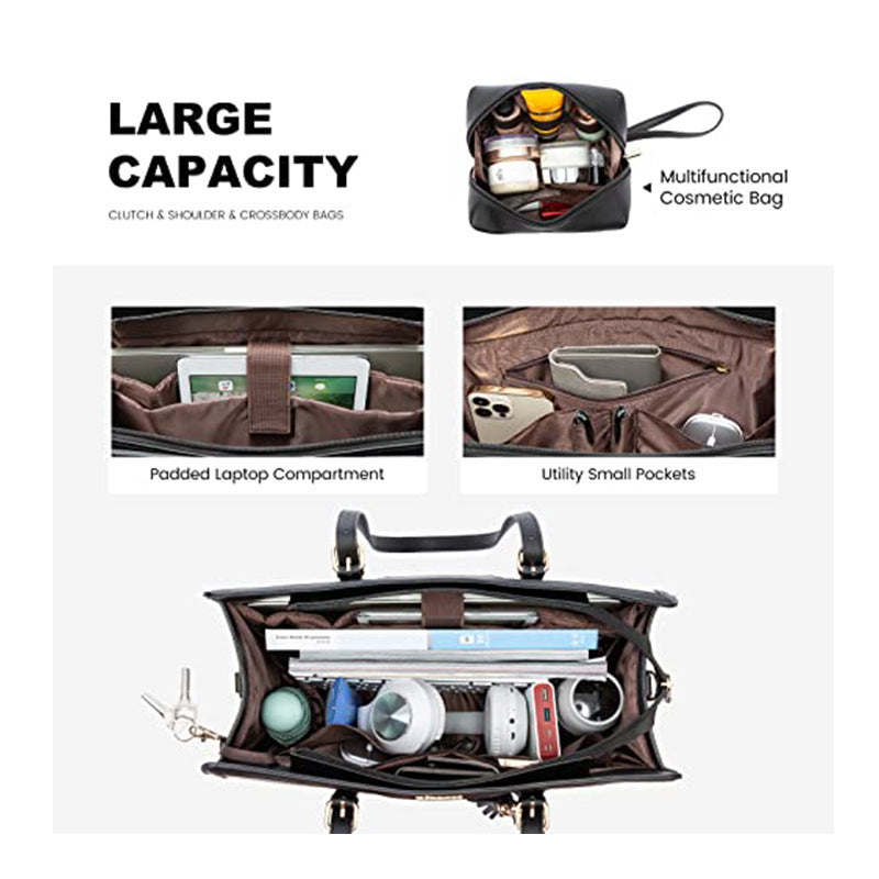 Women's Computer Shoulder Bag Leather Laptop Bag