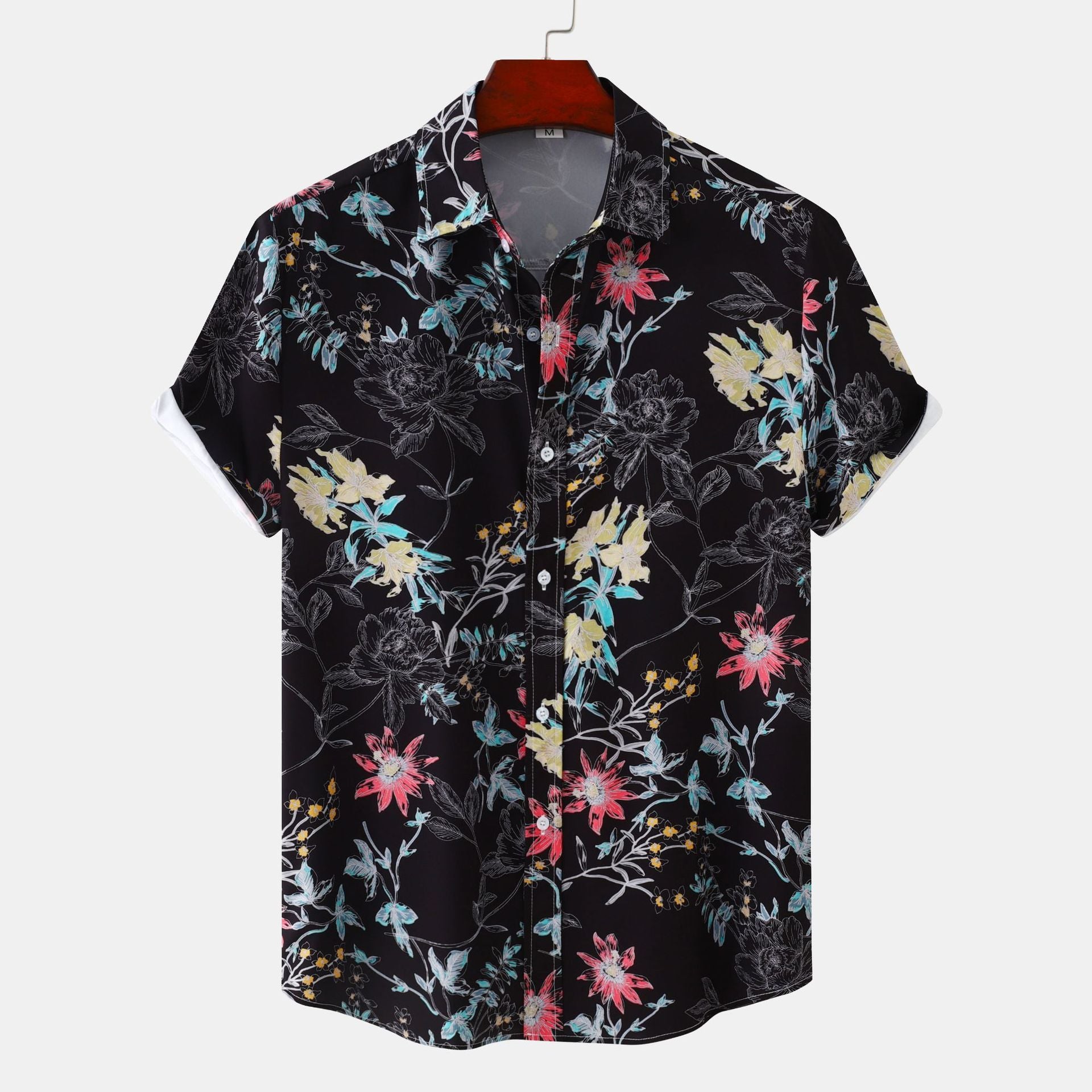 Floral Men's Casual Short Sleeve Printed Shirt