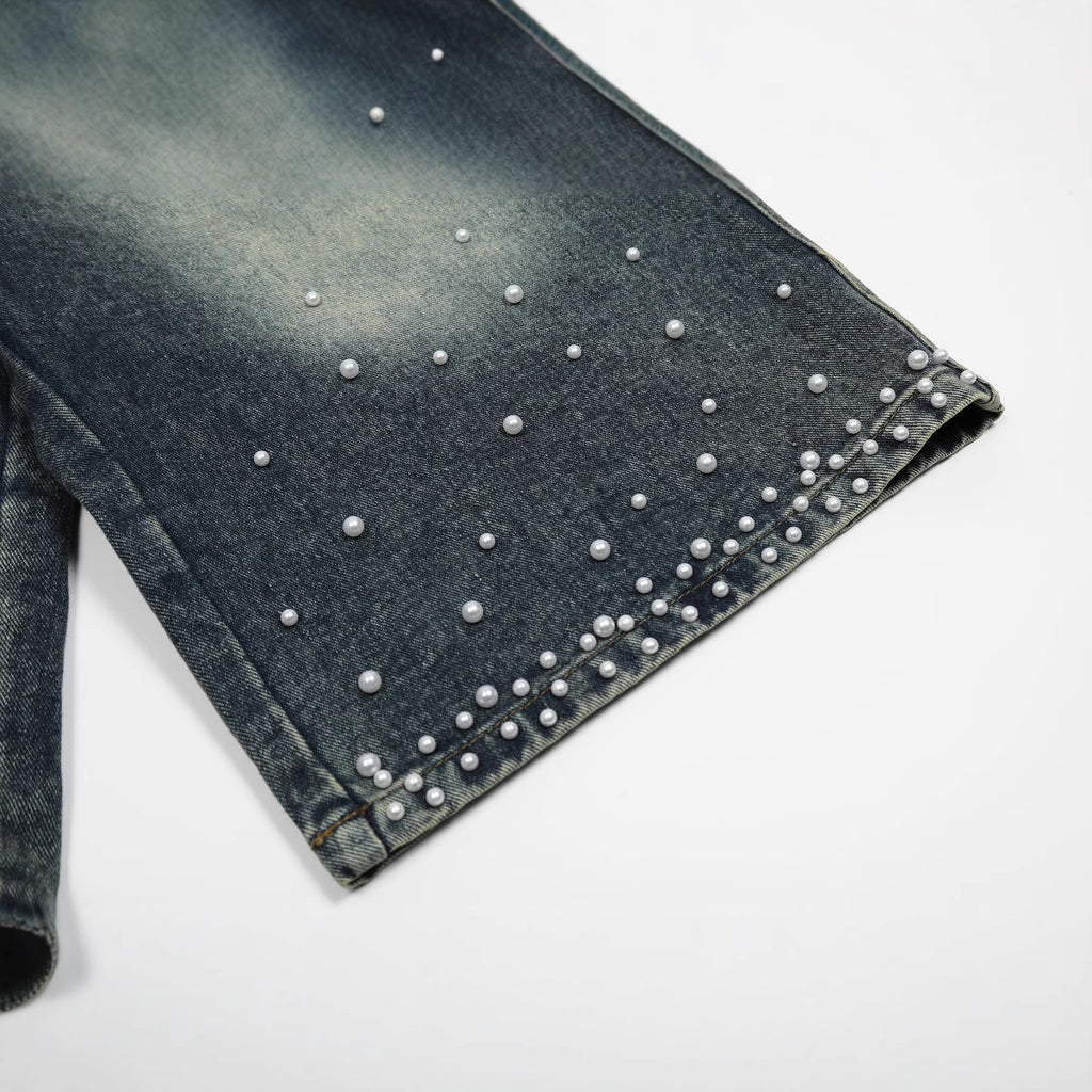 Design Retro Denim Straight Loose Wide-leg Pants