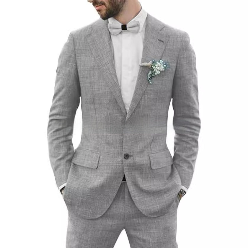 Men's Suit Wedding Party Suit Slim Fit Casual Coat Trousers