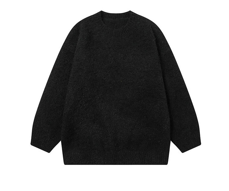 Trendy Minimalist Solid Color Round Neck Knitted Sweater For Men And Women