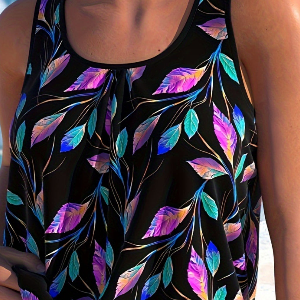 Women's Split Fashion Leaf Swimsuit Suit