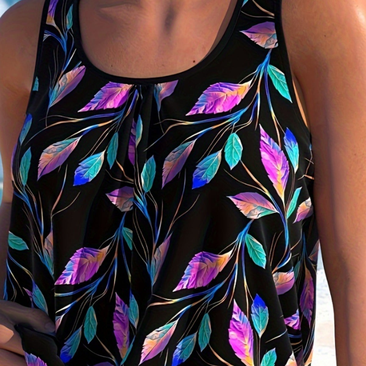 Women's Split Fashion Leaf Swimsuit Suit