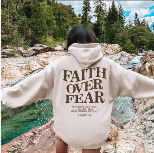 New Hoodie Faith Fear Men's And Women's Printed Sweatshirt