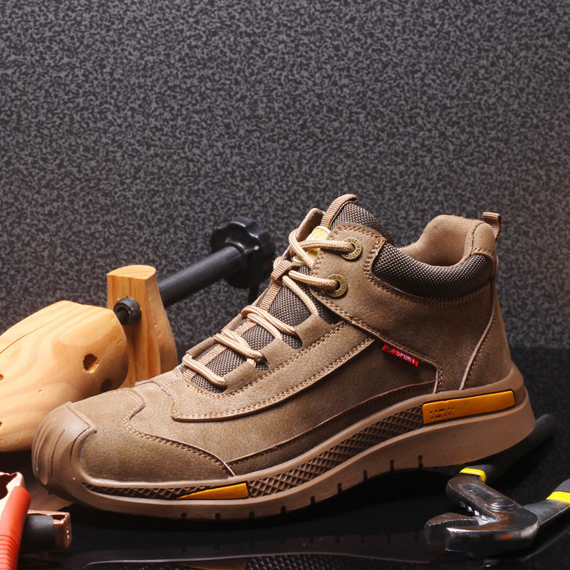 High-top Waterproof Welder Shoes Deodorant Steel Head Anti-smashing Shoes Wear-resistant