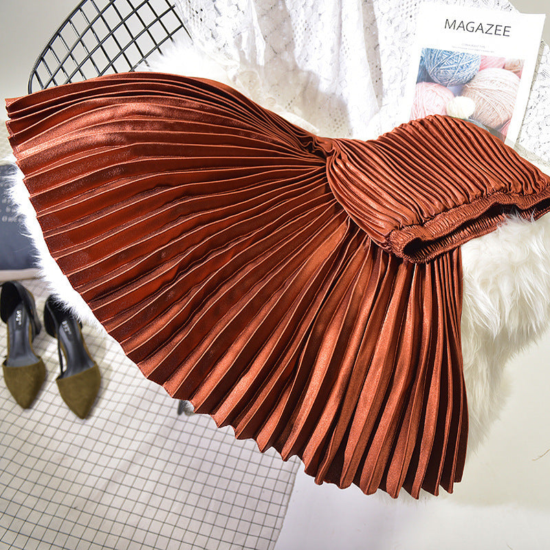 Pleated Skirt Skirt Spring And Summer New High Waist Retro Fashion