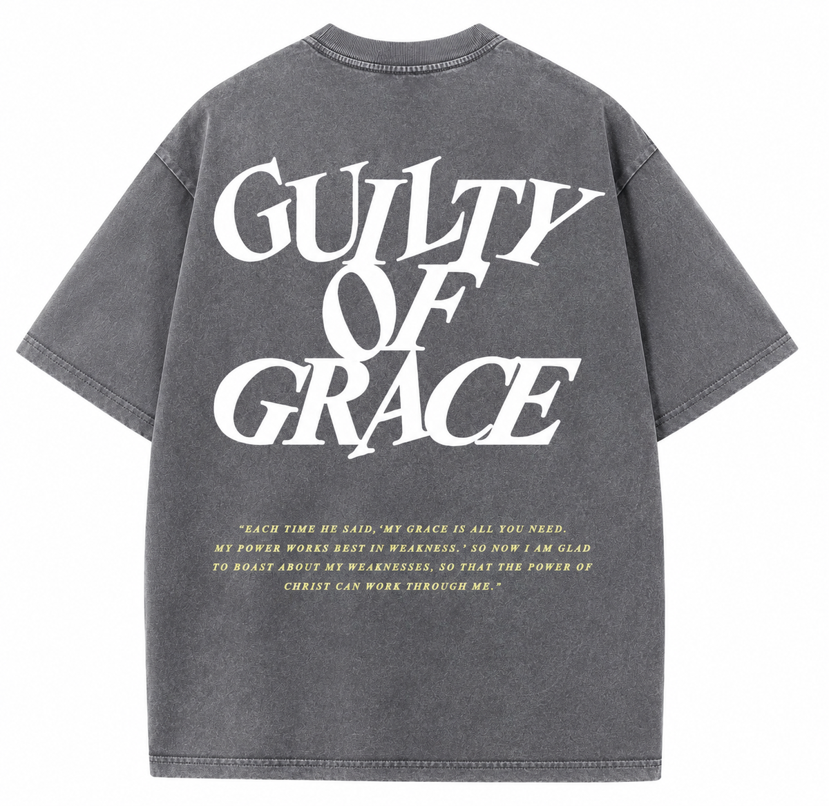Men's Guilty of Grace Premium Acid Wash Christian Tee – Vintage Black Davsam Hub Point