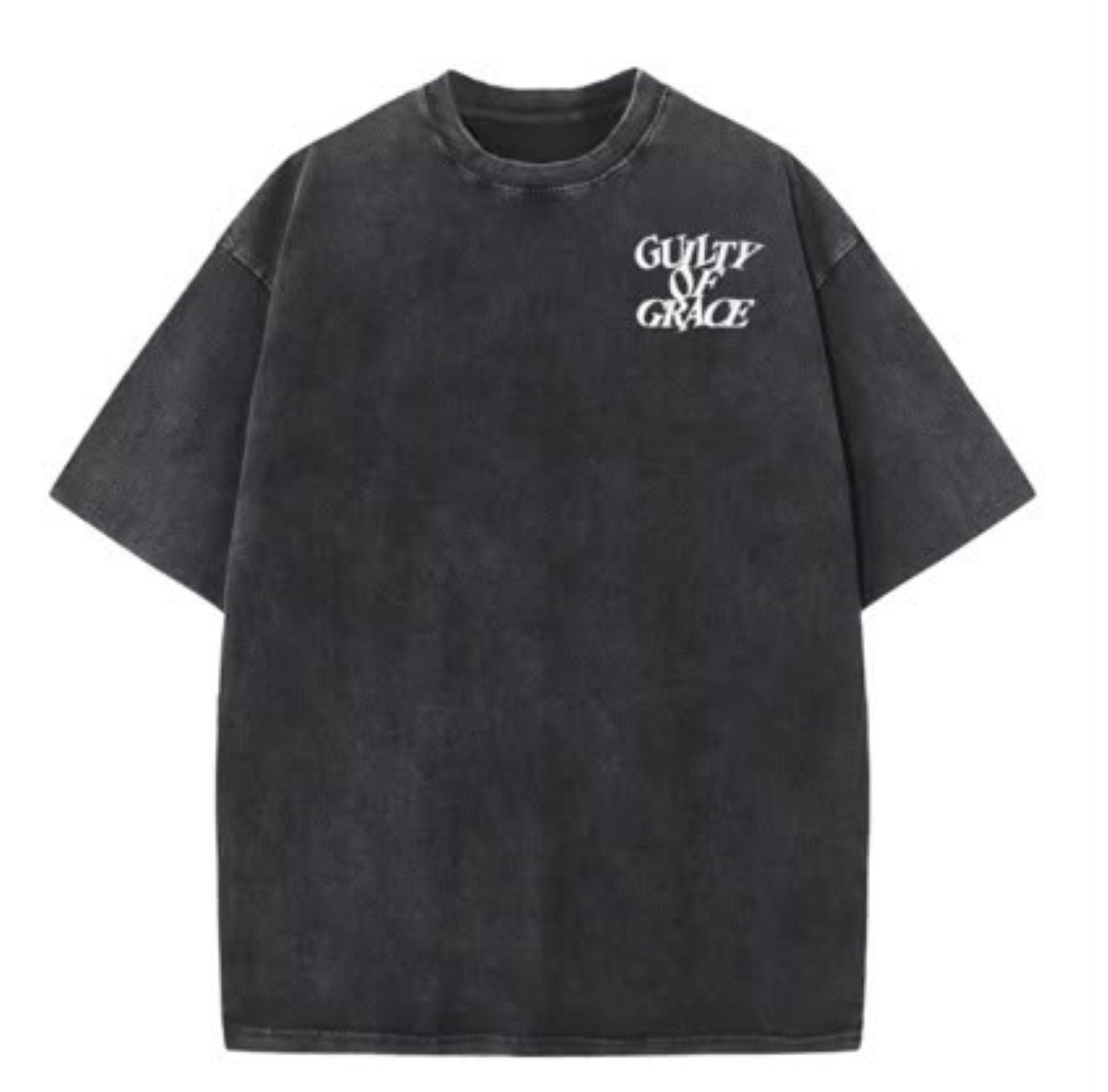 Men's Guilty of Grace Premium Acid Wash Christian Tee – Vintage Black Davsam Hub Point
