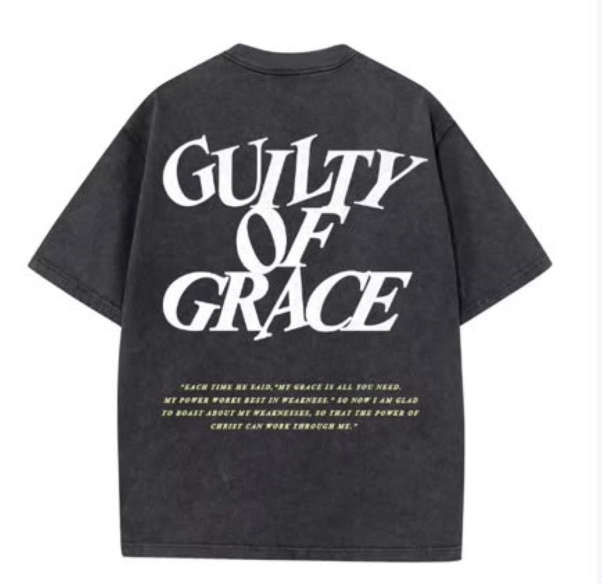 Men's Guilty of Grace Premium Acid Wash Christian Tee – Vintage Black Davsam Hub Point